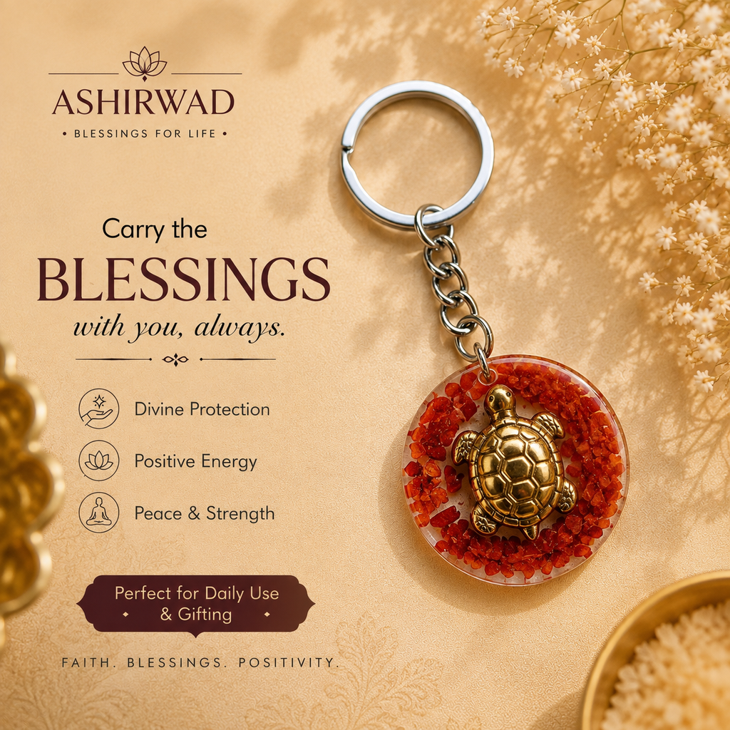 Golden Turtle Prosperity Keychain