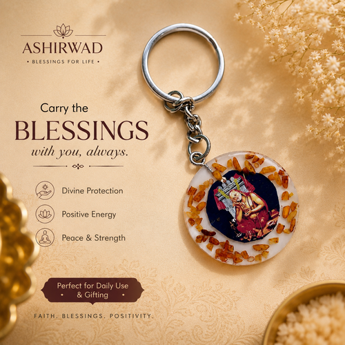 Ashirwad Divine Blessing Resin Keychain